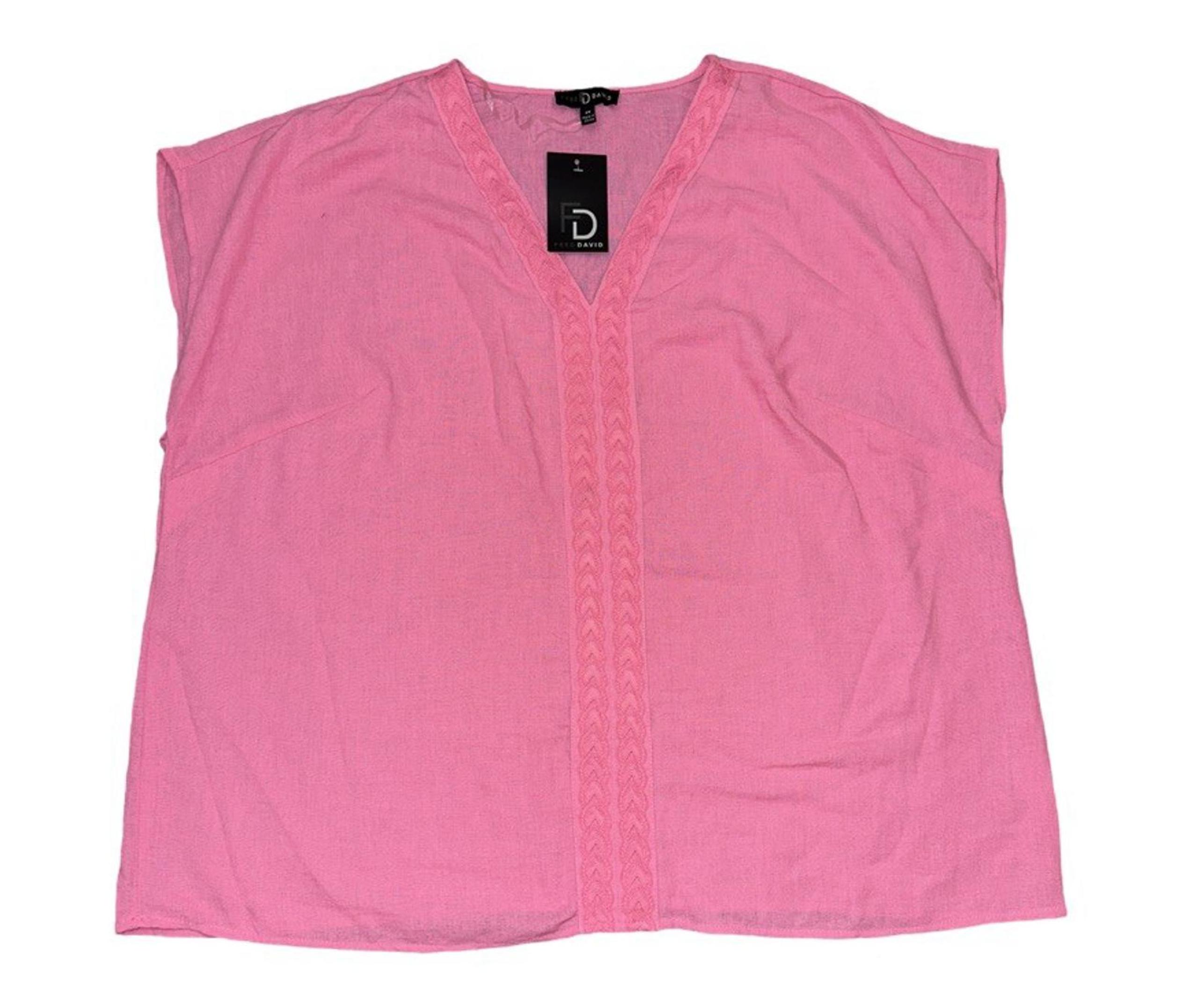 Fred David Tank Top Womens Size 2X Pink Sleeveless Pullover V Neck New