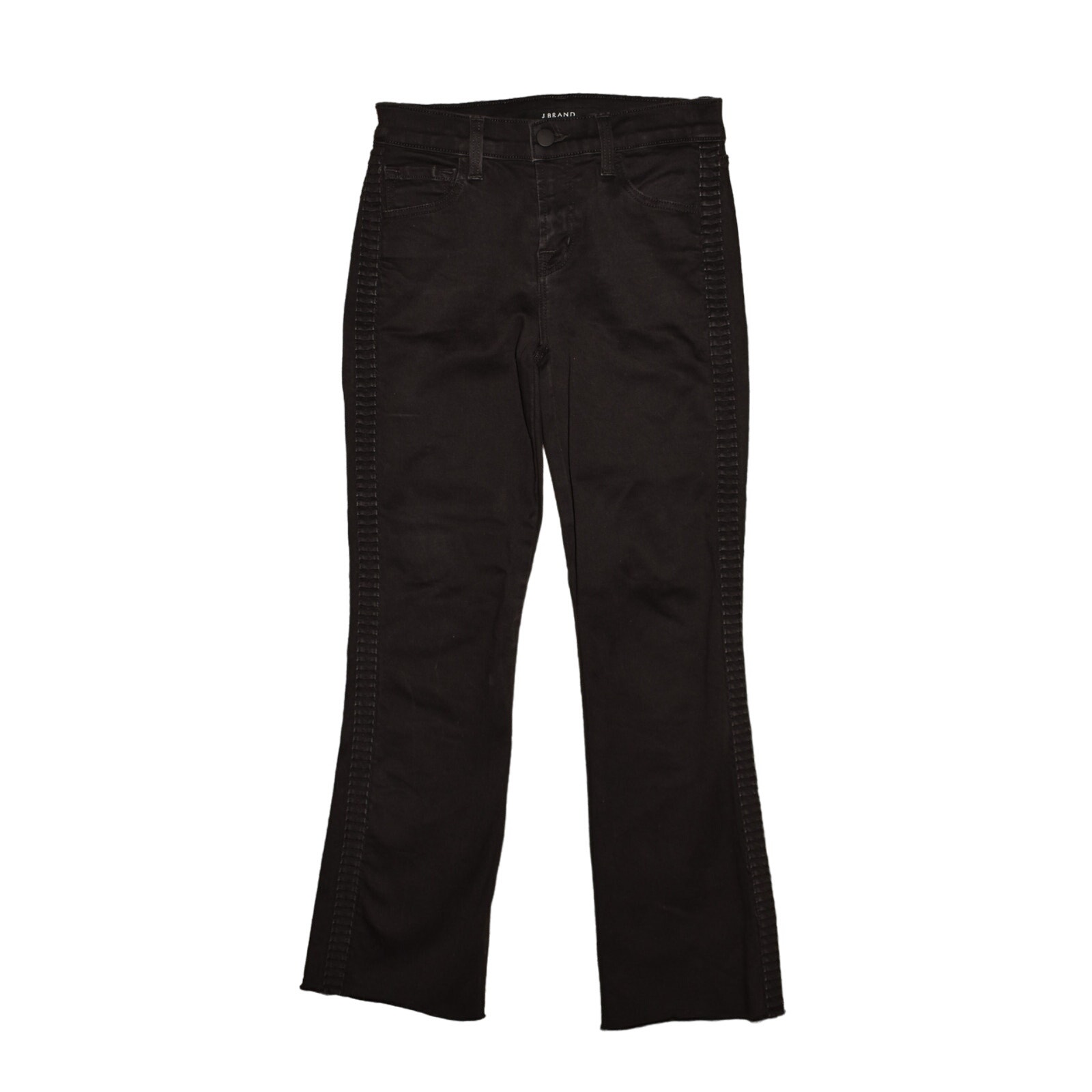 J BRAND 228 Selena Mid-Rise Cropped Bootcut Stretch Denim Jean Black Size 24