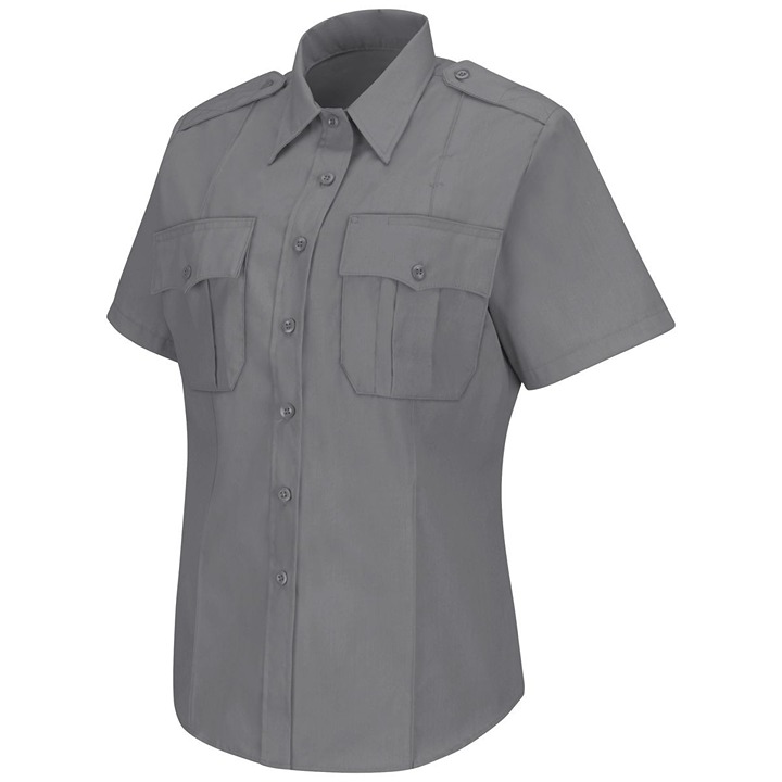 Horace Small HS1267 Women's New Dimension Poplin Short Sleeve Shirt - Grey