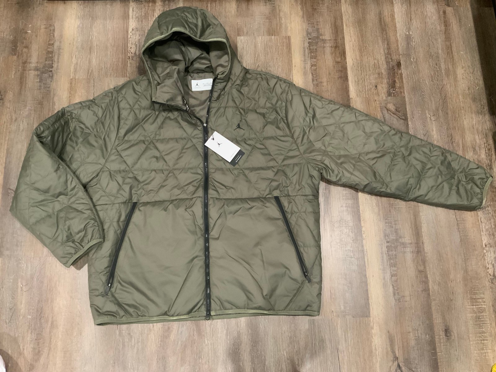 Nike Air Jordan Therma-FIT Repel Jacket Olive Green FZ3162 222 Men's Sz 2XL