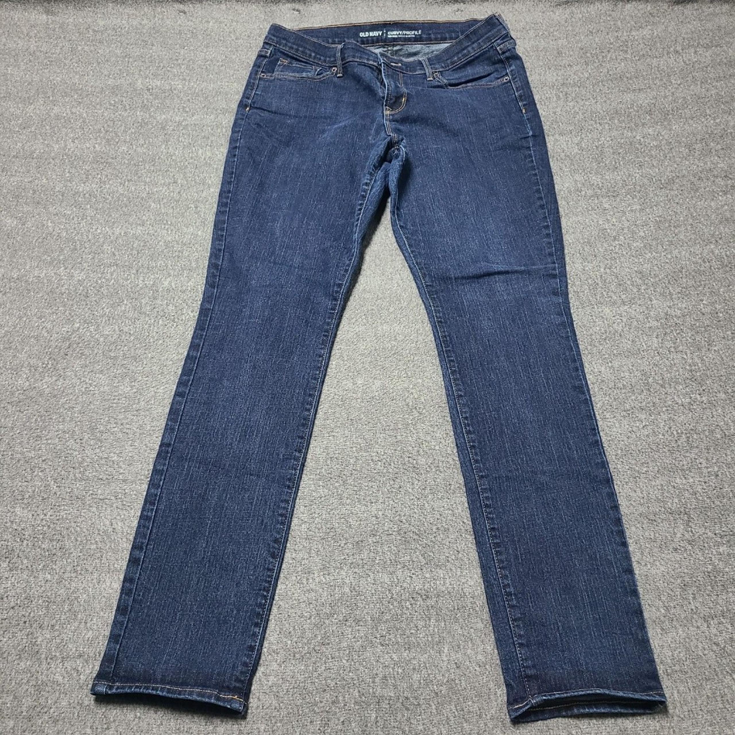 Old Navy Womens Jeans 12 Curve Profile Slim Straight Festival Beach Party Boho