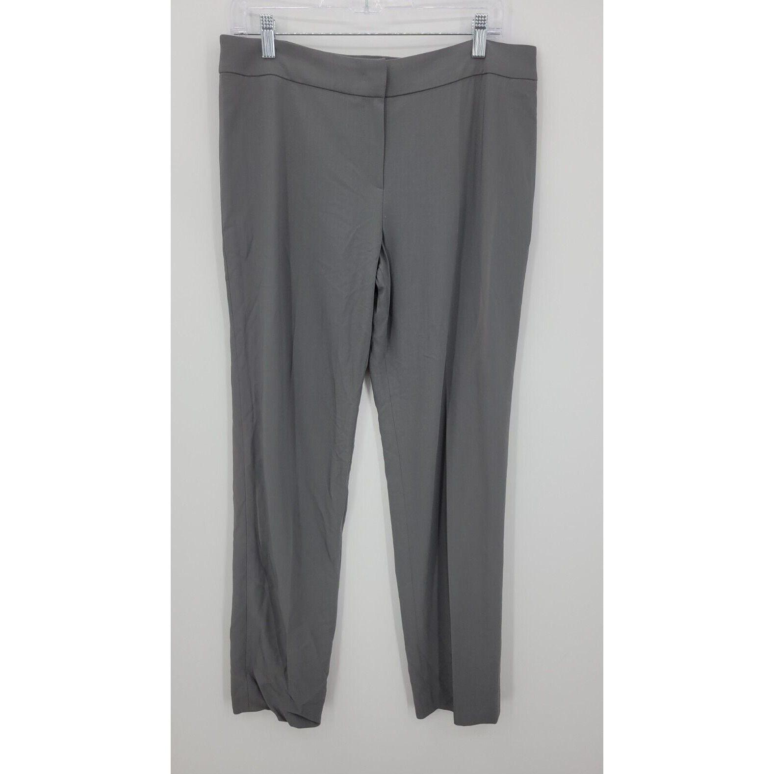 Armani Collezioni Pants Womens 10 Gray Wool Straight Leg Slacks Trousers Career
