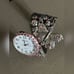 Pink Rhinestone Silver Butterfly Quartz Watch