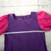 Vintage Maxi Dress Tree Tops Muumuu Pink Purple 3D Flower Short Sleeve Womens M
