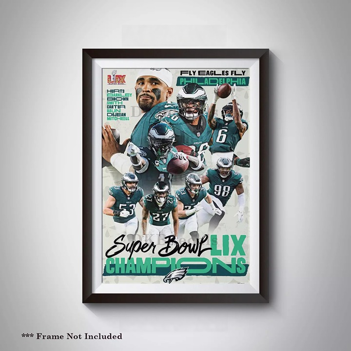 13 x19 Super Bowl LIX Champions Philadelphia Eagles Poster