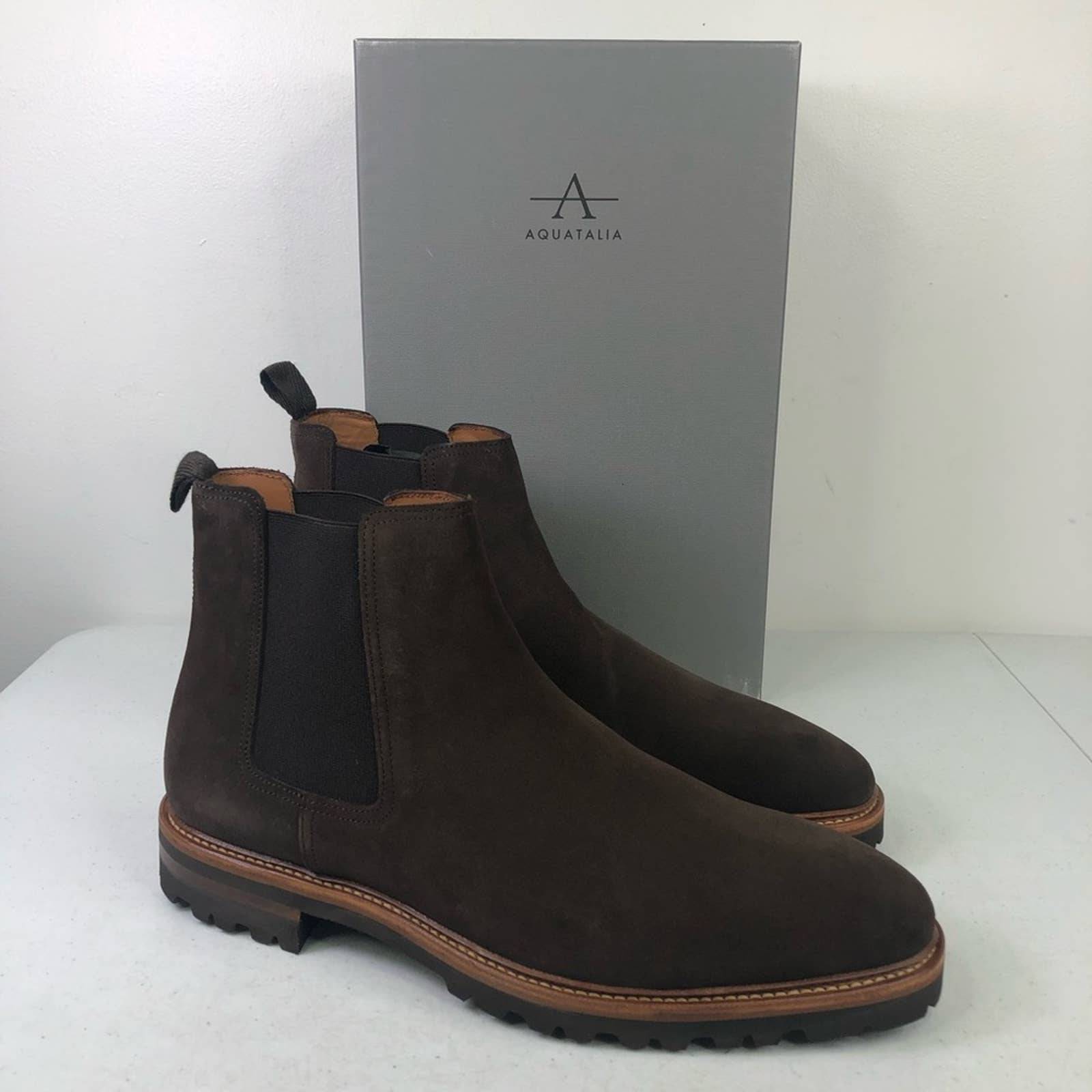 Aquatalia Men’s Leighton Black Suede Ankle Boots Size 10.5M