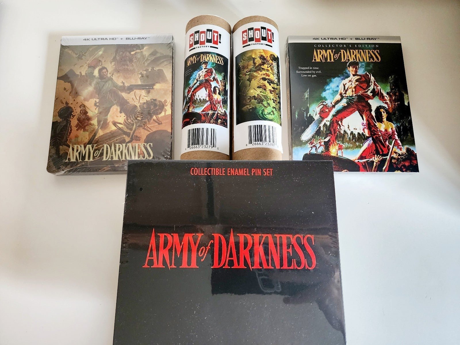 Army of Darkness Steelbook & Slipcover: 4K, Blu Ray, Pin, 2x Poster Set New Mint