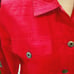 CHICOS RED BUTTON DOWN LIGHT WEIGHT SILK JACKET SIZE 0(SMALL)