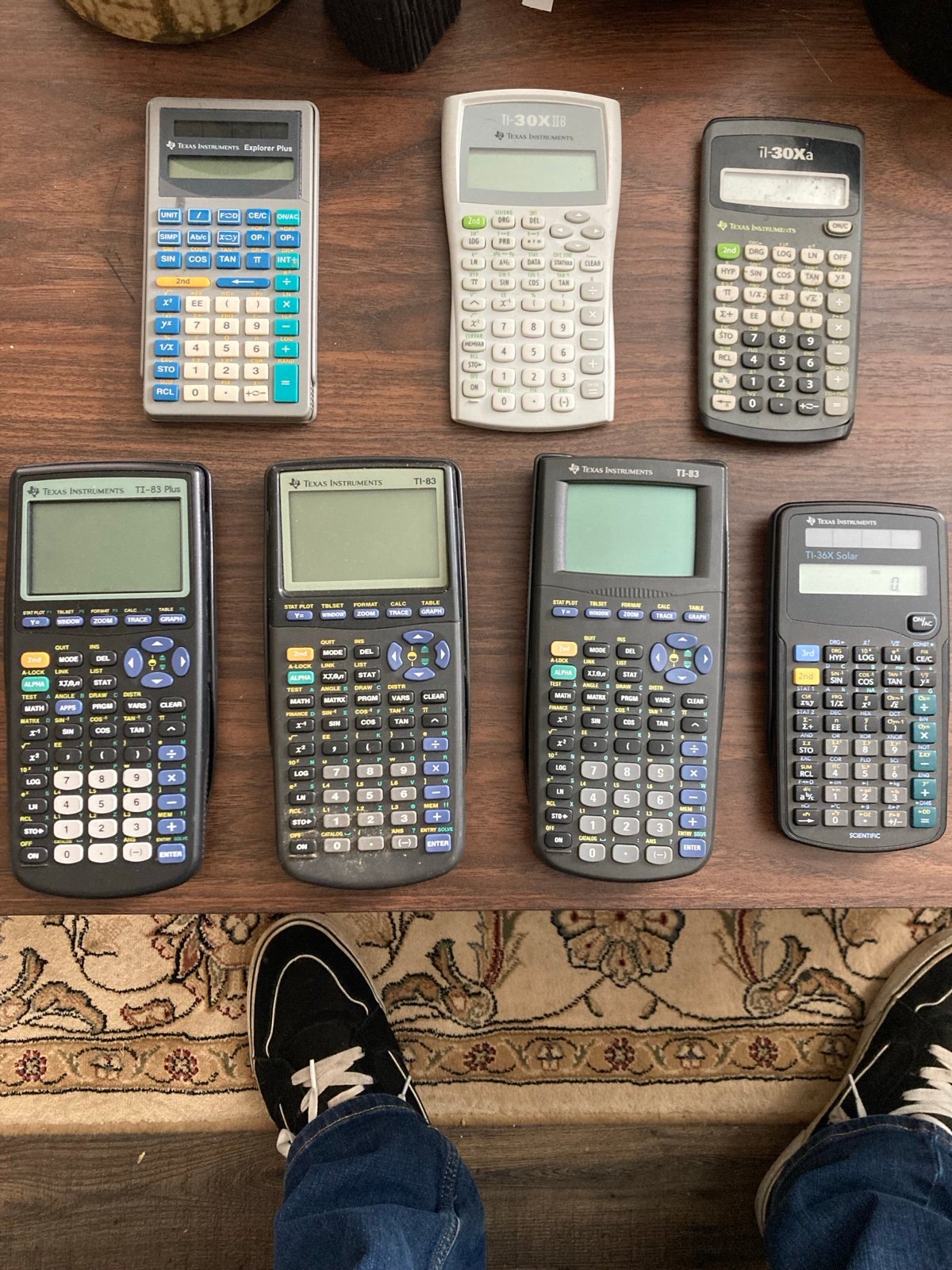 Six Texas Instruments Graphing calculators and more