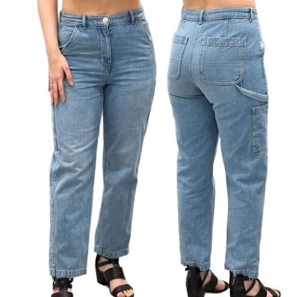 American Eagle Highest Rise 90s Boyfriend Carpenter Jeans in Medium Wash Denim