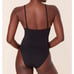 NWT Andie Women's The Amalfi Classic One Piece AO204 Smooth Swimsuit Black SZ L
