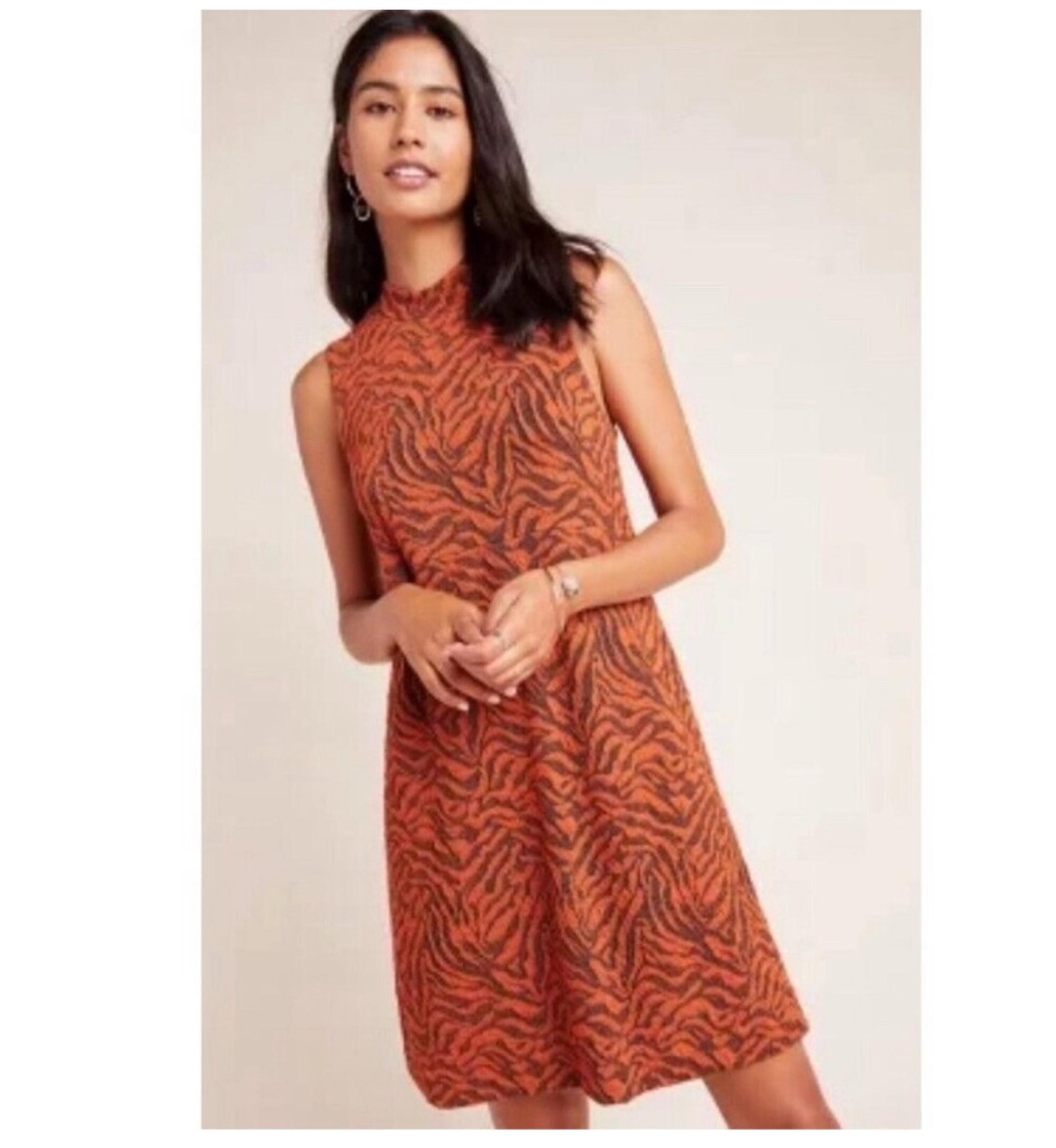 Anthropologie women’s Brigitte Jacquard sleeveless Shift Dress in size S EUC