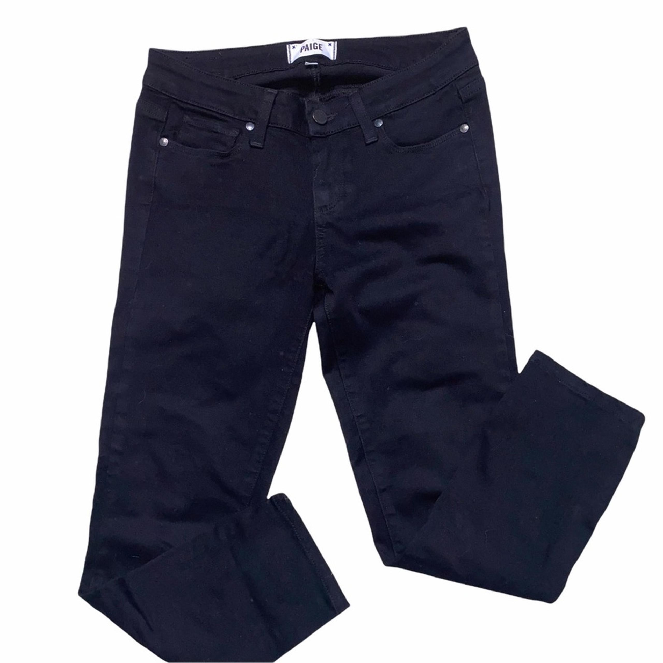 Paige Women's Black Verdugo Cropped 5 Pockets Jeans 26