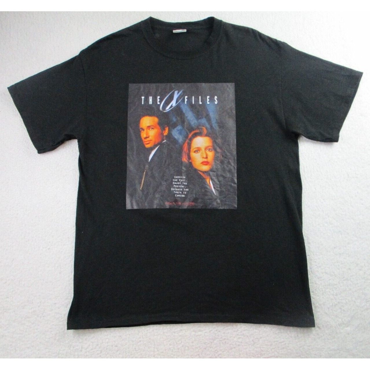 VTG The X Files T-Shirt Mens Large Black Short Sleeve Fight The Future Graphic L