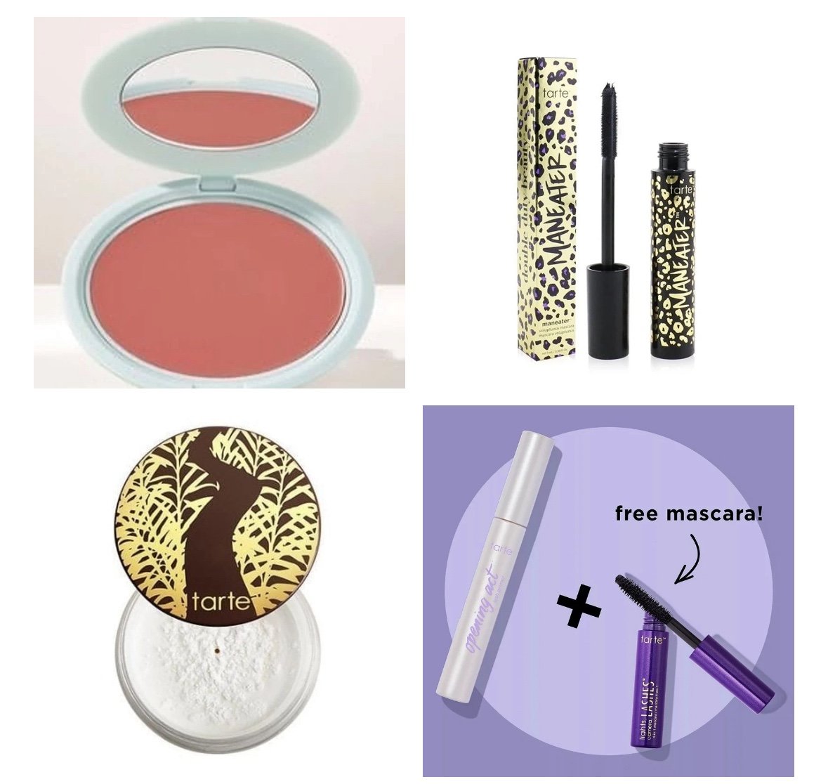 Tarte Lot: 2xMascara + Primer, Cream Blush, Loose Setting Powder