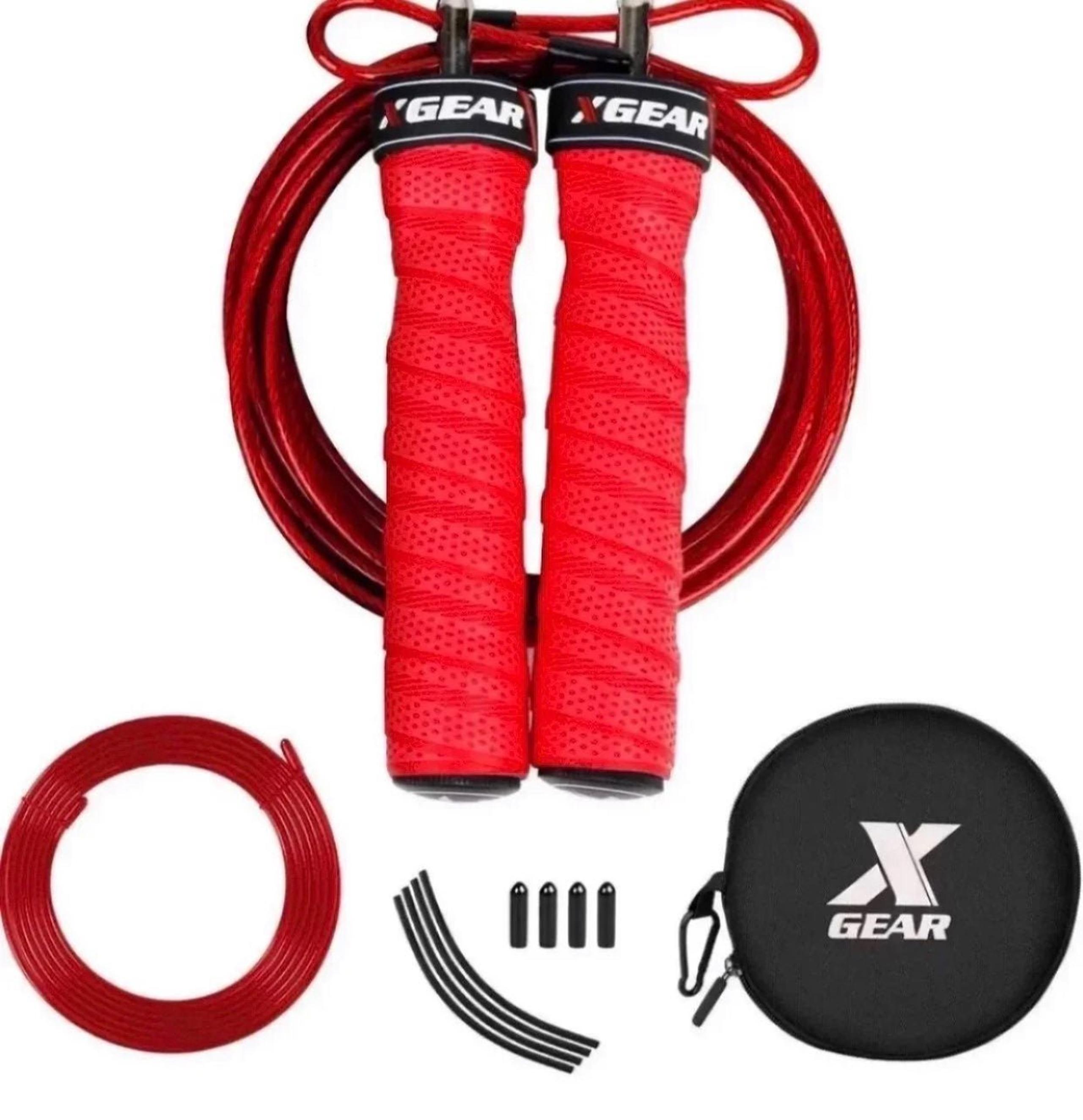 Speed Jump Rope Cable Adjustable -Red CrossFit Home Gym Workout Cardio Equipment