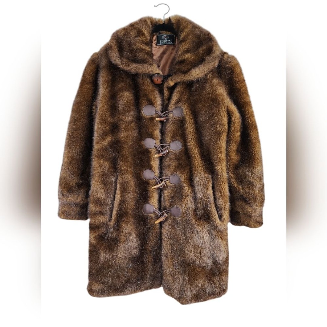 vintage YINYANG brown faux fur coat