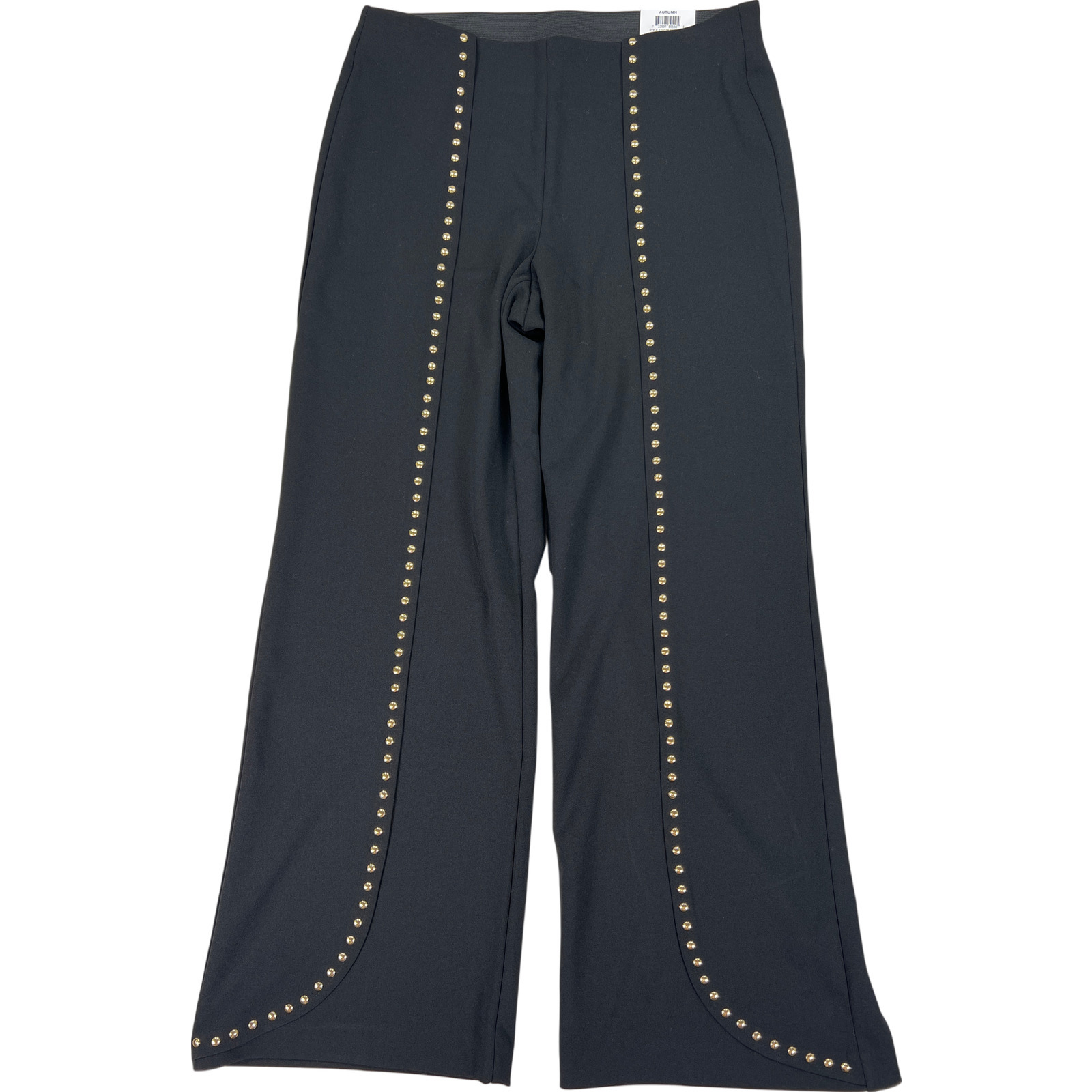 NEW INC International Concepts Women's Black Studded Wide Leg Pants - Petite M