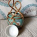 Vintage Chinese Famille Rose Teal Hand Painted Porcelain Ginger Jar w/Carrier