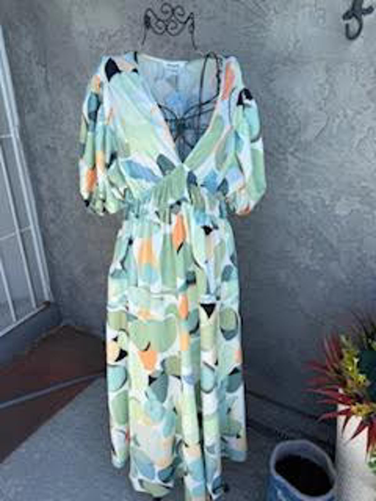 Sissyaki V neck Multi Color Dress XL