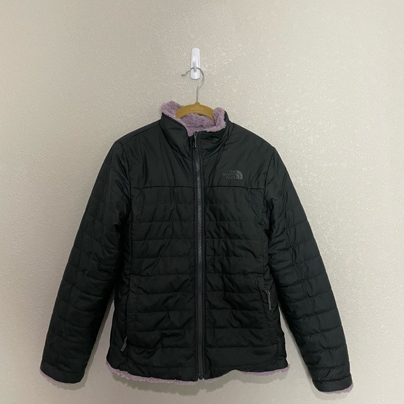 The North Face Gray Purple Sherpa Reversible Jacket XS