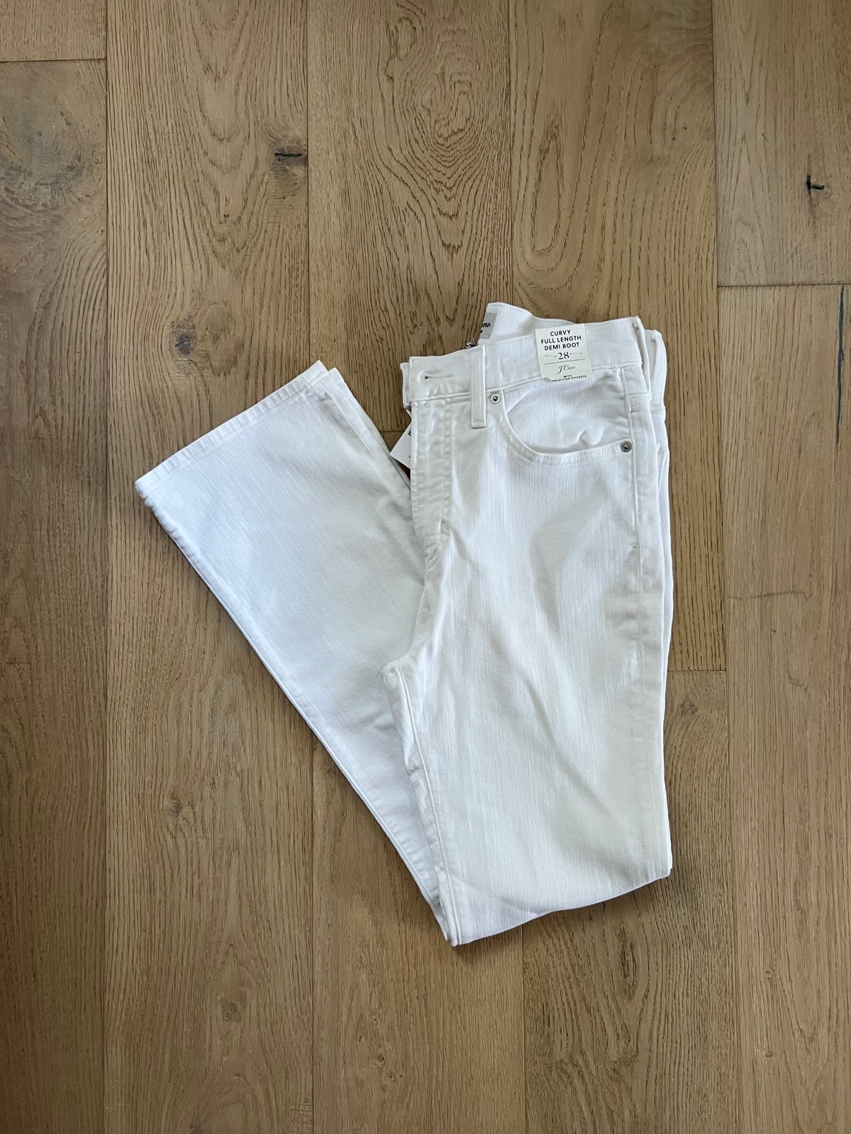 J.Crew Curvy full-length bootcut jean in white