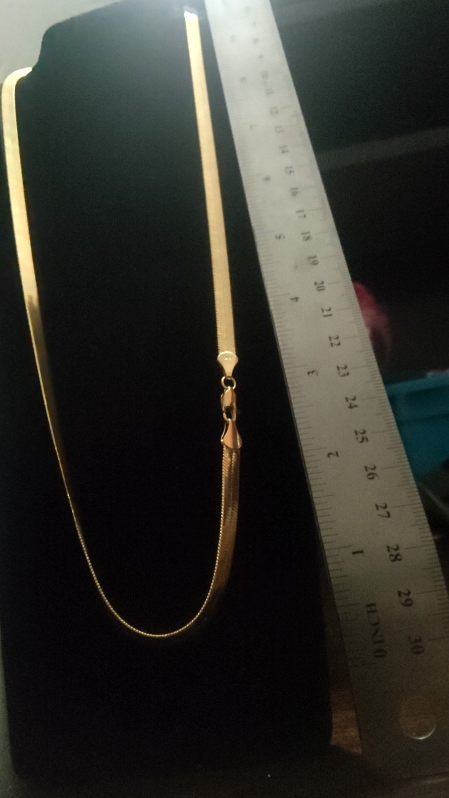 Man or woman Harringbone Style gold chain necklace 22 -28 thick long no kinks