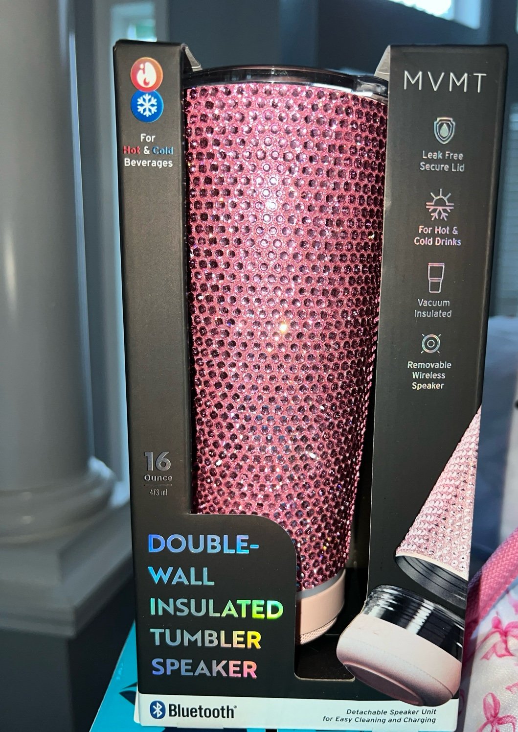 BLING PINK RHINESTONE TUMBLER AND BLUETOOTH SPEAKER IN ONE!