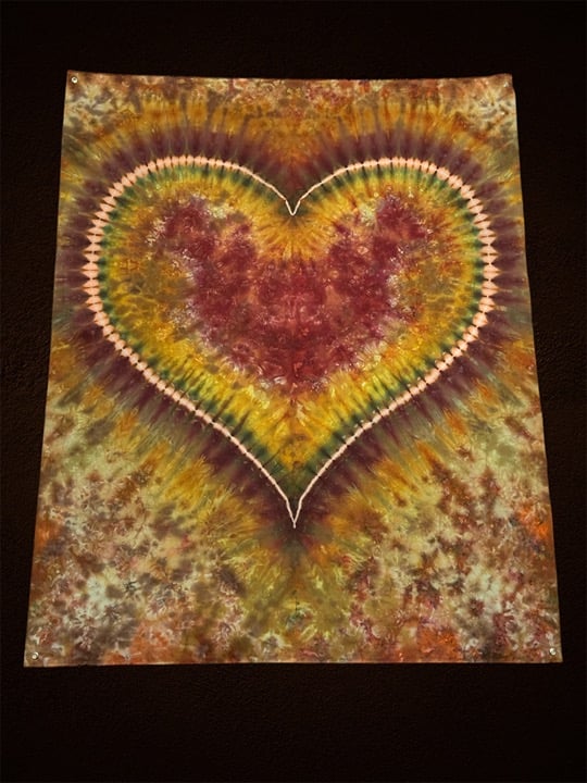 Hand made Heart Tie Dye tapestry
