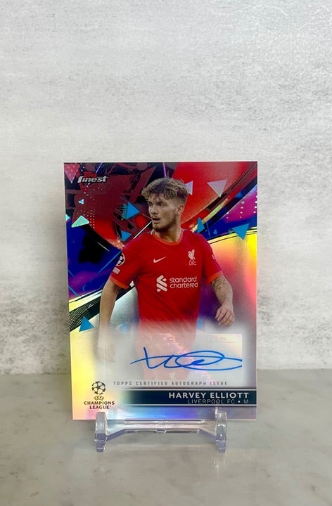 2021-2022 Topps Finest Harvey Elliott Auto Refractor Liverpool FC