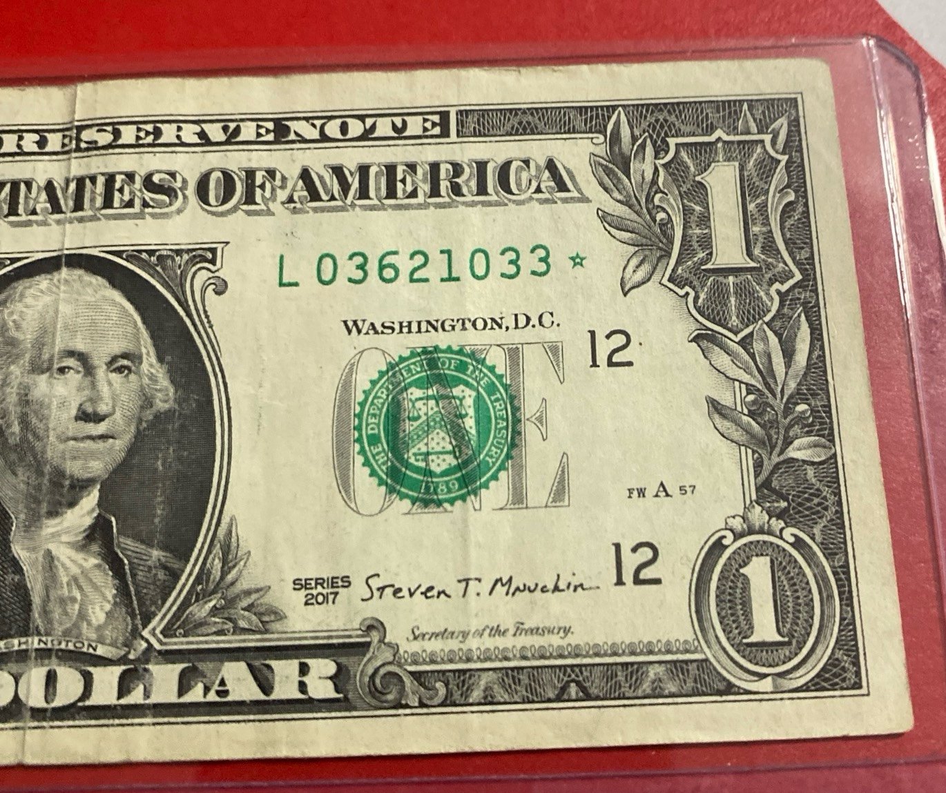 1 Dollar Bill Star Note