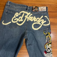 Vintage Ed Hardy Blue Jeans new with tags size 34. Never worn #edhardy SLIM FLAR