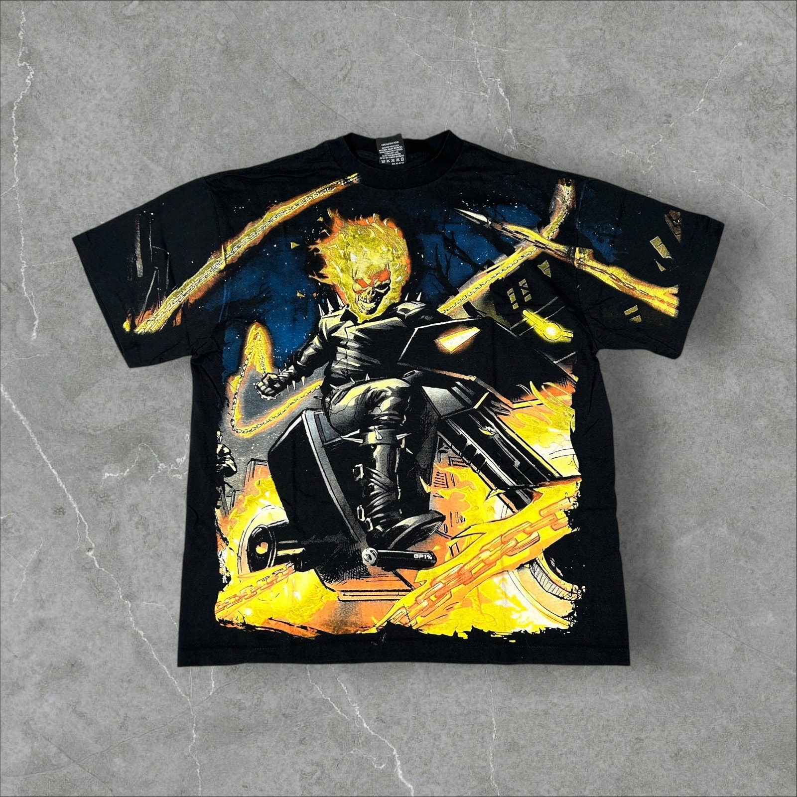 Vintage Ghost Rider AOP Marvel Comics Size XL Single Stitch Reprint T-Shirt