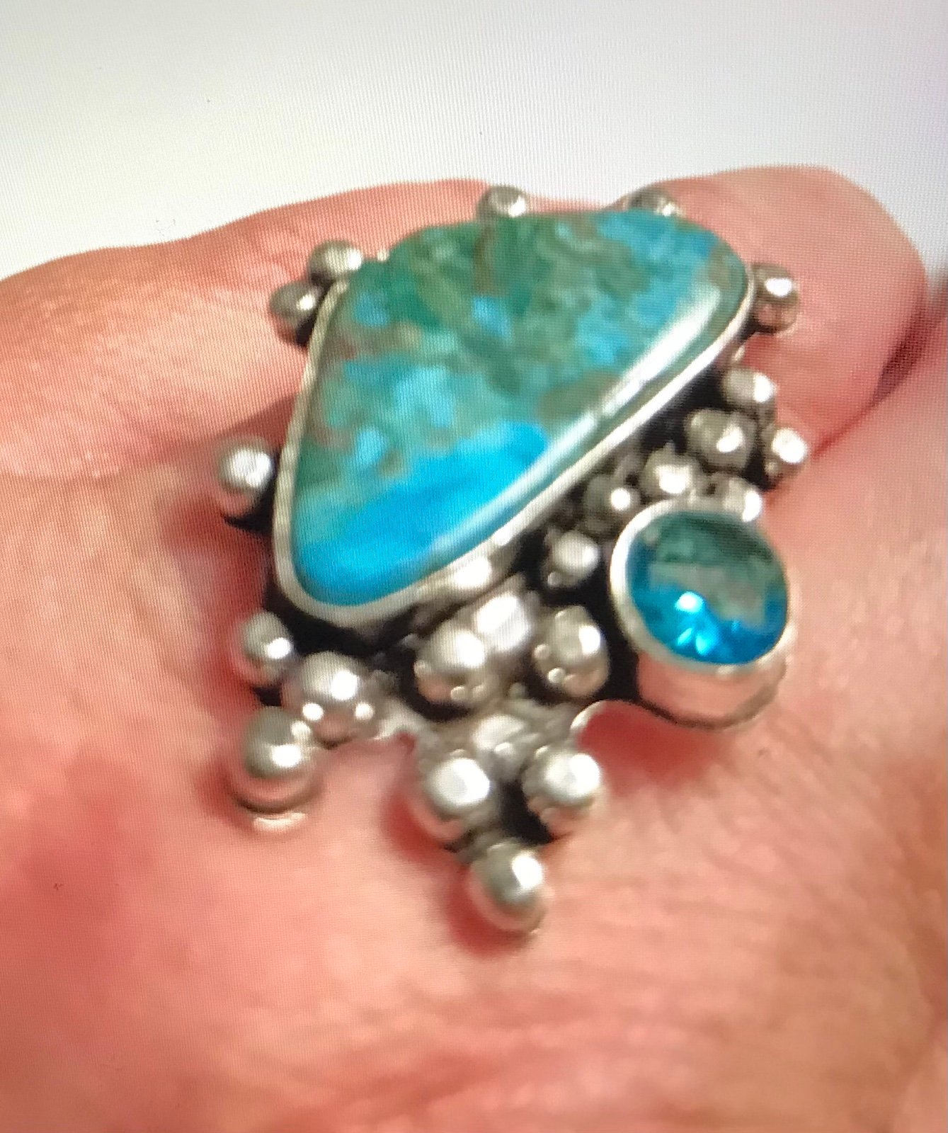 Turquoise Blue Topaz 925 Sterling Silver Ring
