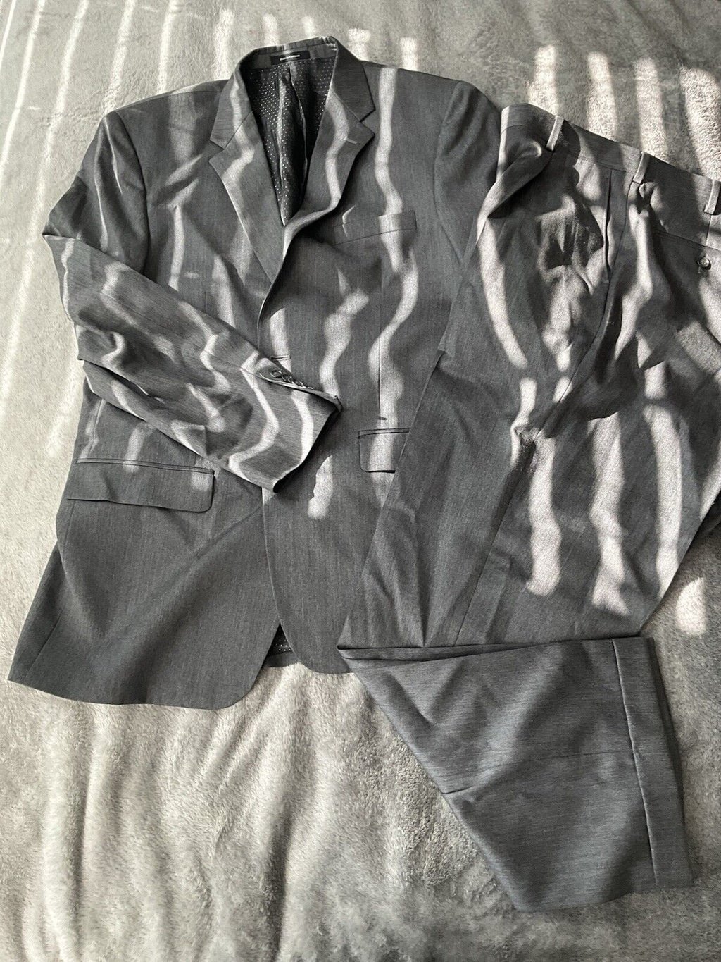44L Blair Underwood Gray 100% Wool Two-Piece Suit 38x44 Pants