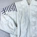 Vintage KAELIN Women XS White Striped Embroidered Nautical Crest 80s Windbreaker