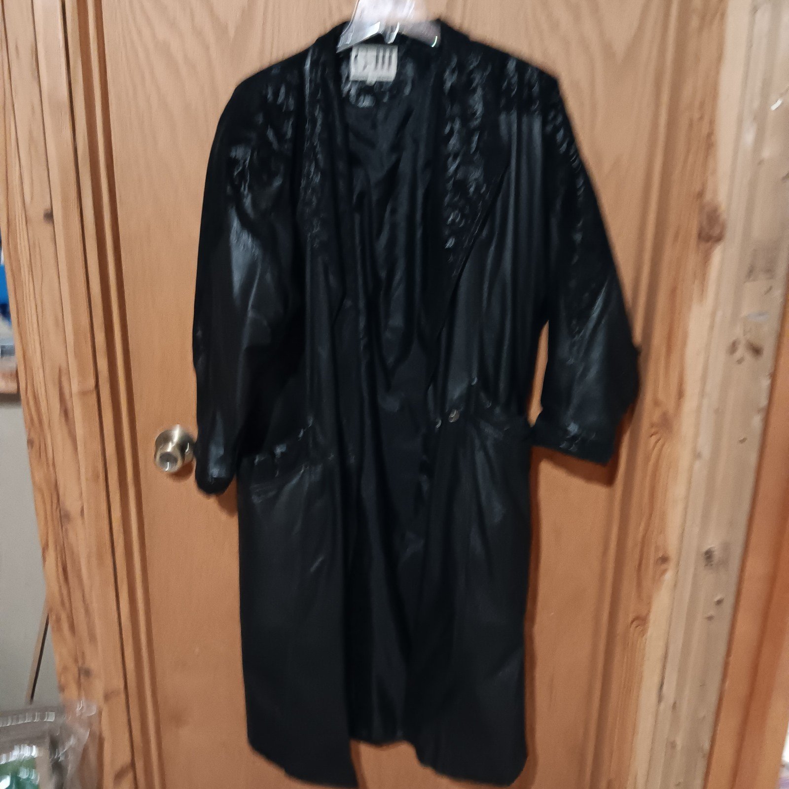 VINTAGE Leather Long Coat Size Small