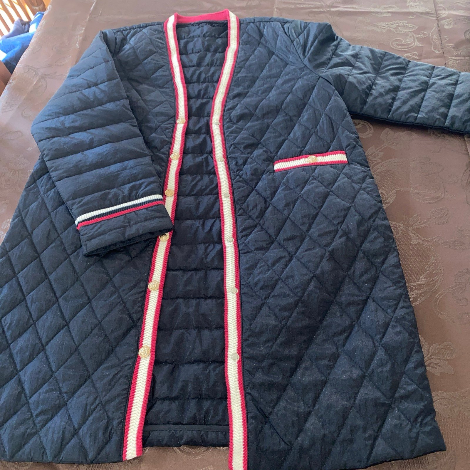 Ocnltiy Quilted Jacket Women Black 36” Long New with tag Size XXL Measures 36”