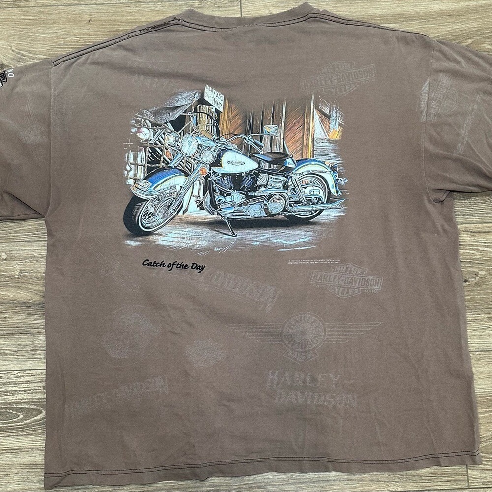 Y2K Harley Davidson Reno, NV 2000 catch of the day brown shirt size XXL rare!