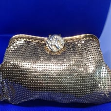 Vintage 1950’s Art Deco Whiting & Davis Gold mesh Clutch Bag