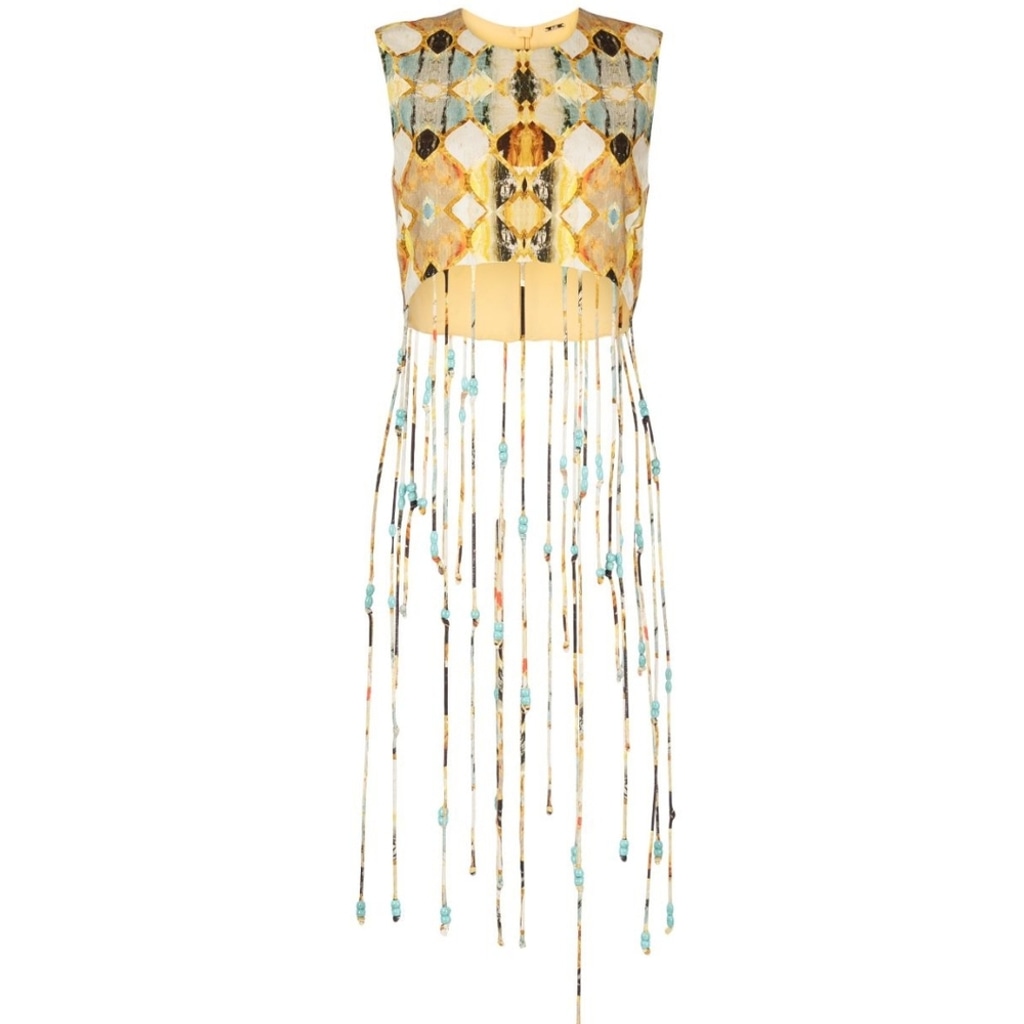 420 NWT ALEXIS Talia Fringed Stained Glass Top Small