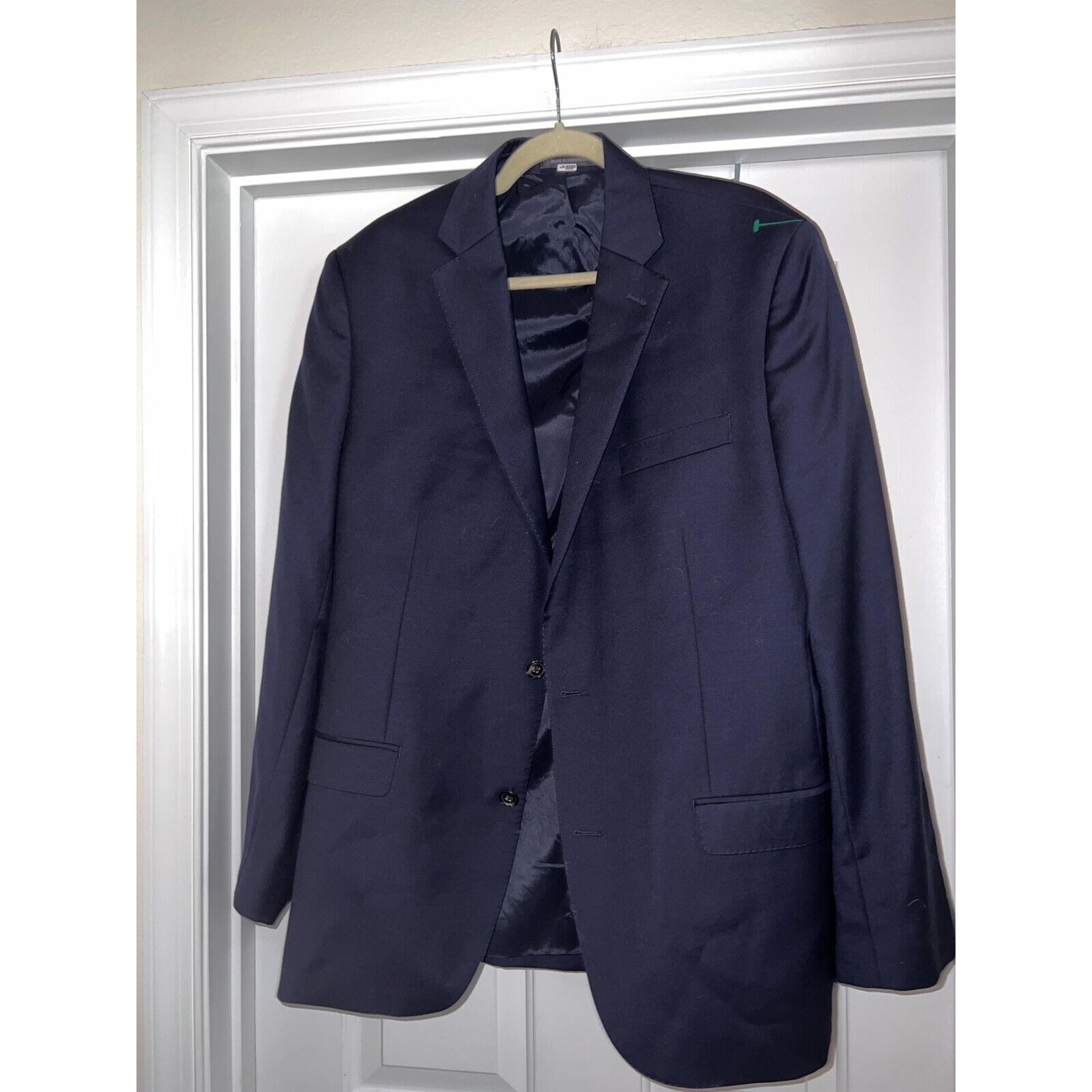 Lauren Ralph Lauren Slim Fit Blazer/Sport Coat Wool Navy Blue Men 43L