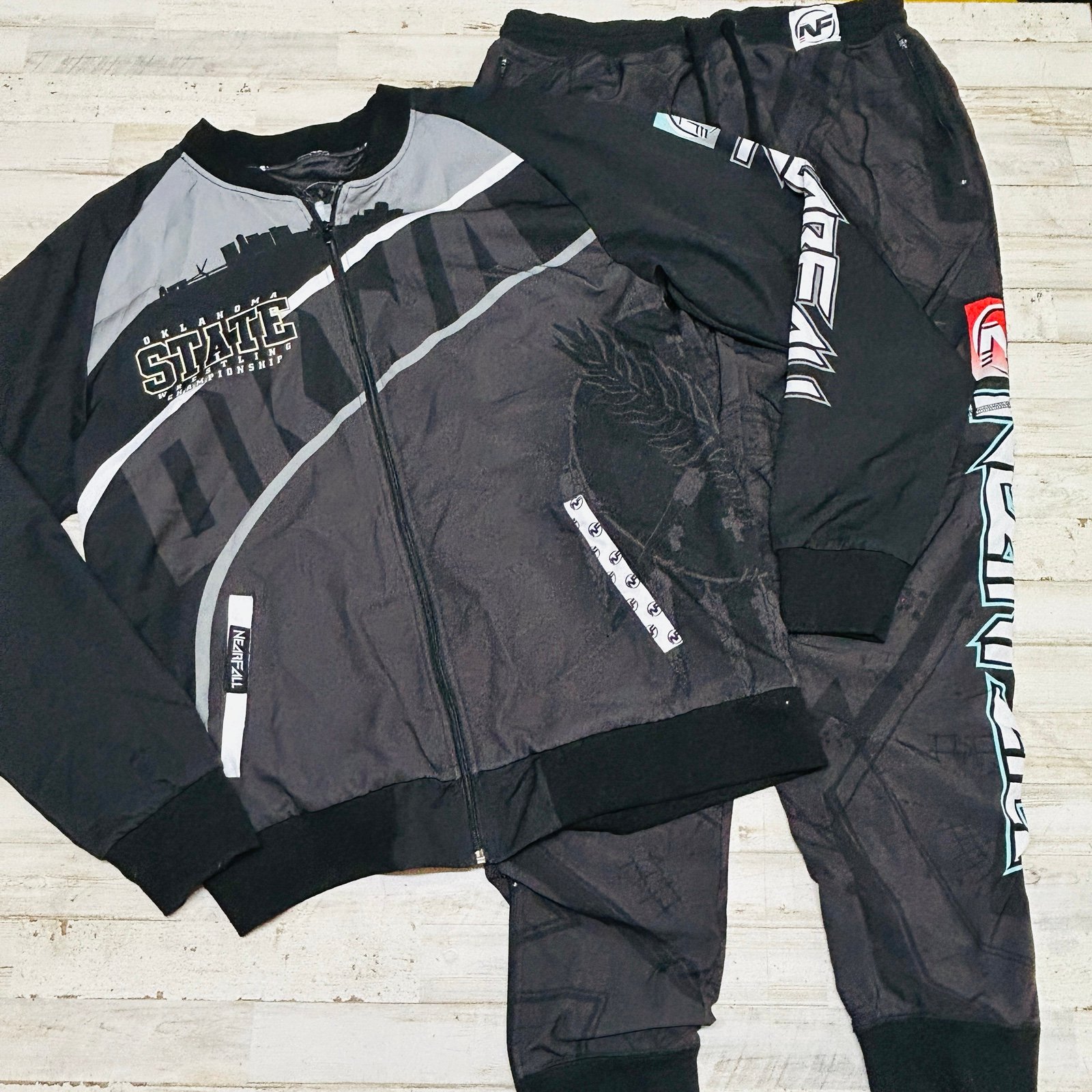 OKWA Nearfall Oklahoma State Wrestling Championship Jacket Pants Men’s Size XXL