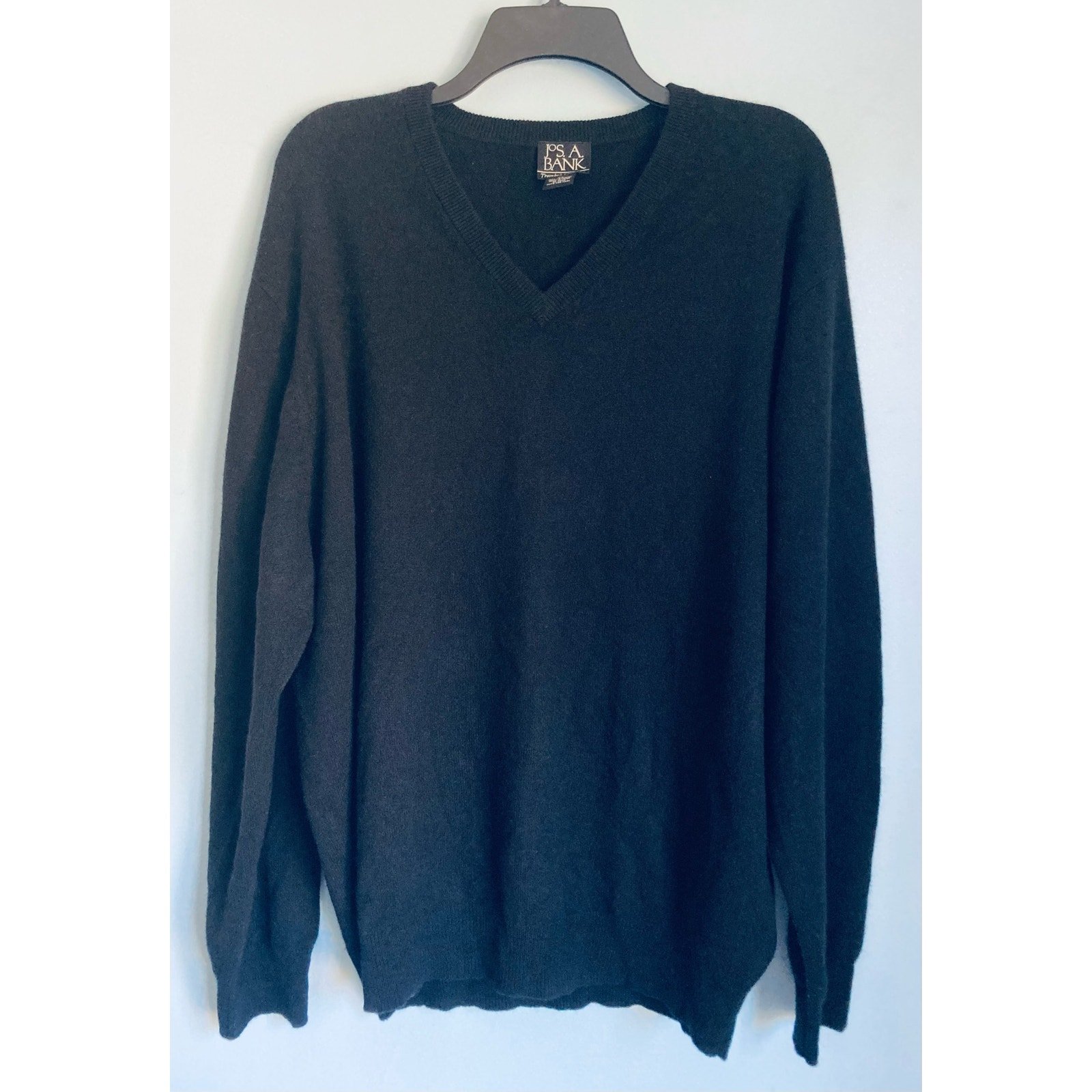 Jos. A. Bank 100% Cashmere Sweater Traveler's Collection Men's XL Black