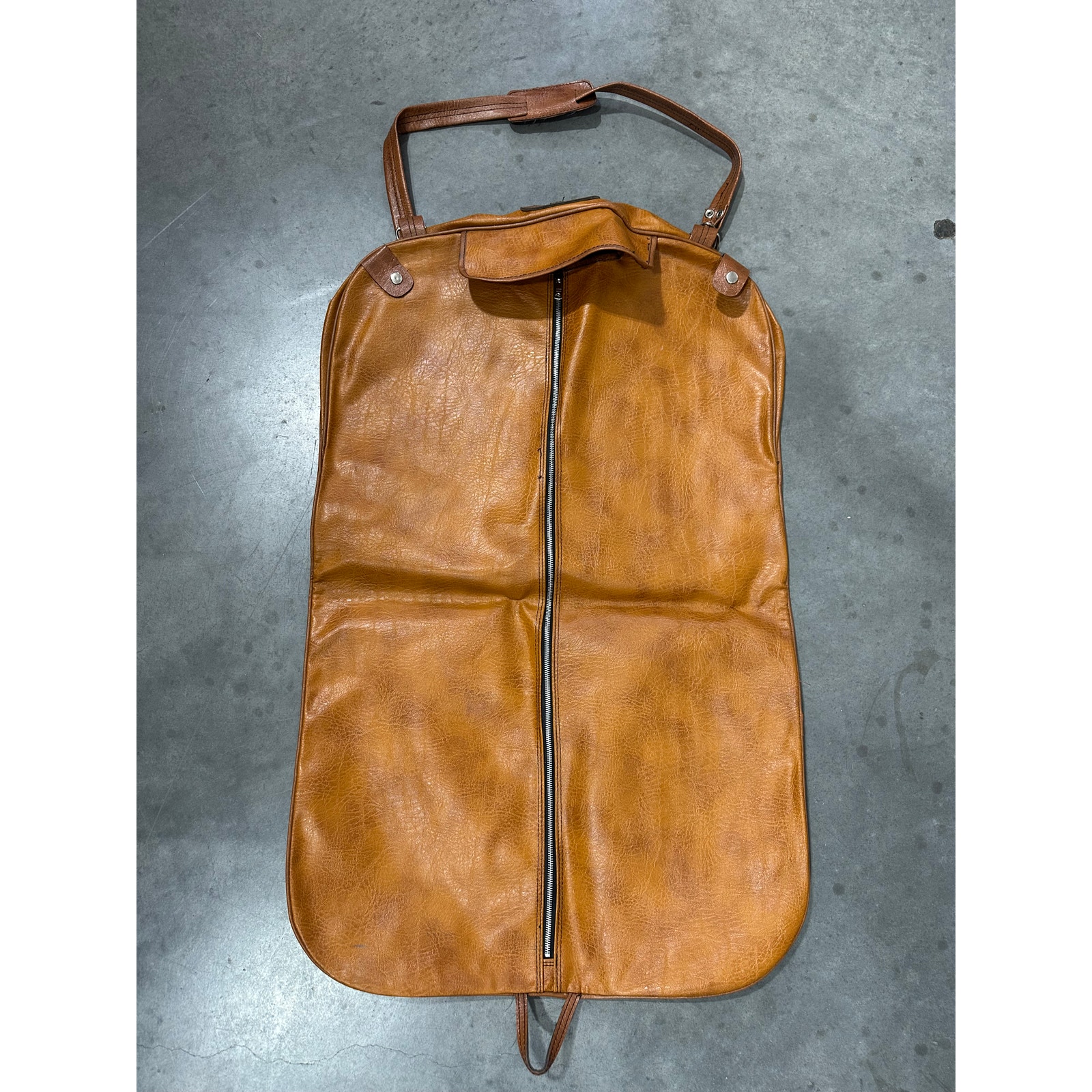 Brown Garment Bag, Faux Leather, Wardrobe, Carry-on, Suit Bag~ 250213-WH M-23-11