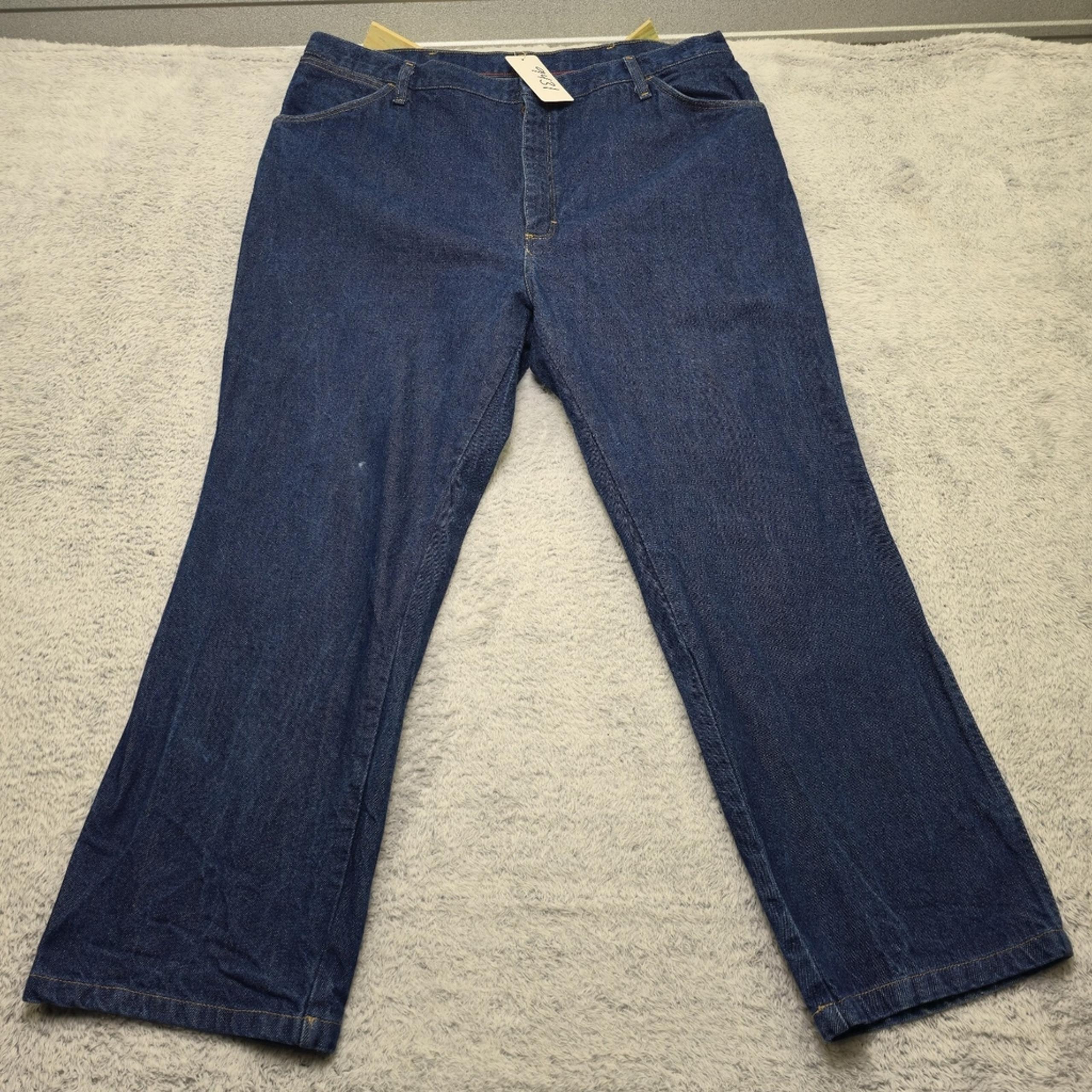 Bulwark Jeans Womens Size 16 Blue Denim Dark Wash Low Waist Double Stitches