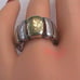 Yellow/Silver Dome Band Ring