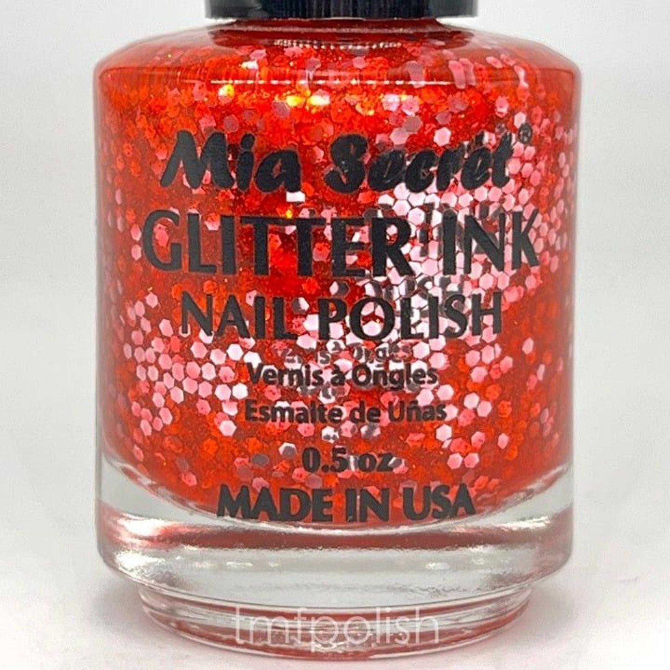 New Mia Secret Nail Polish - Red Glitter