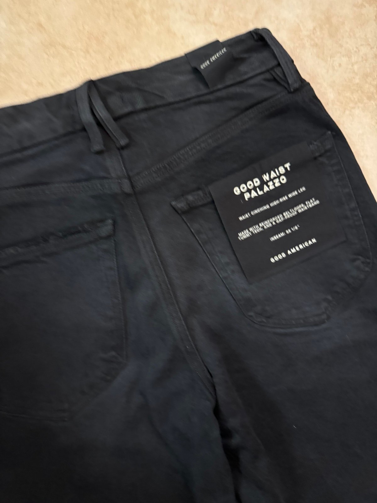 New Good American Good Waist Palazzo High Ride Wide leg denim Jeans size 27