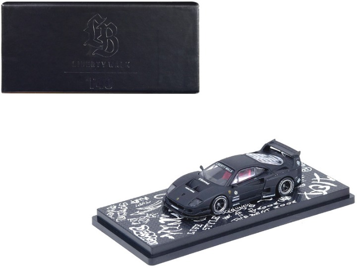 LBWK (Liberty Walk) F40 Matt Black with Graphics Hong Kong Toycar Salon 2023
